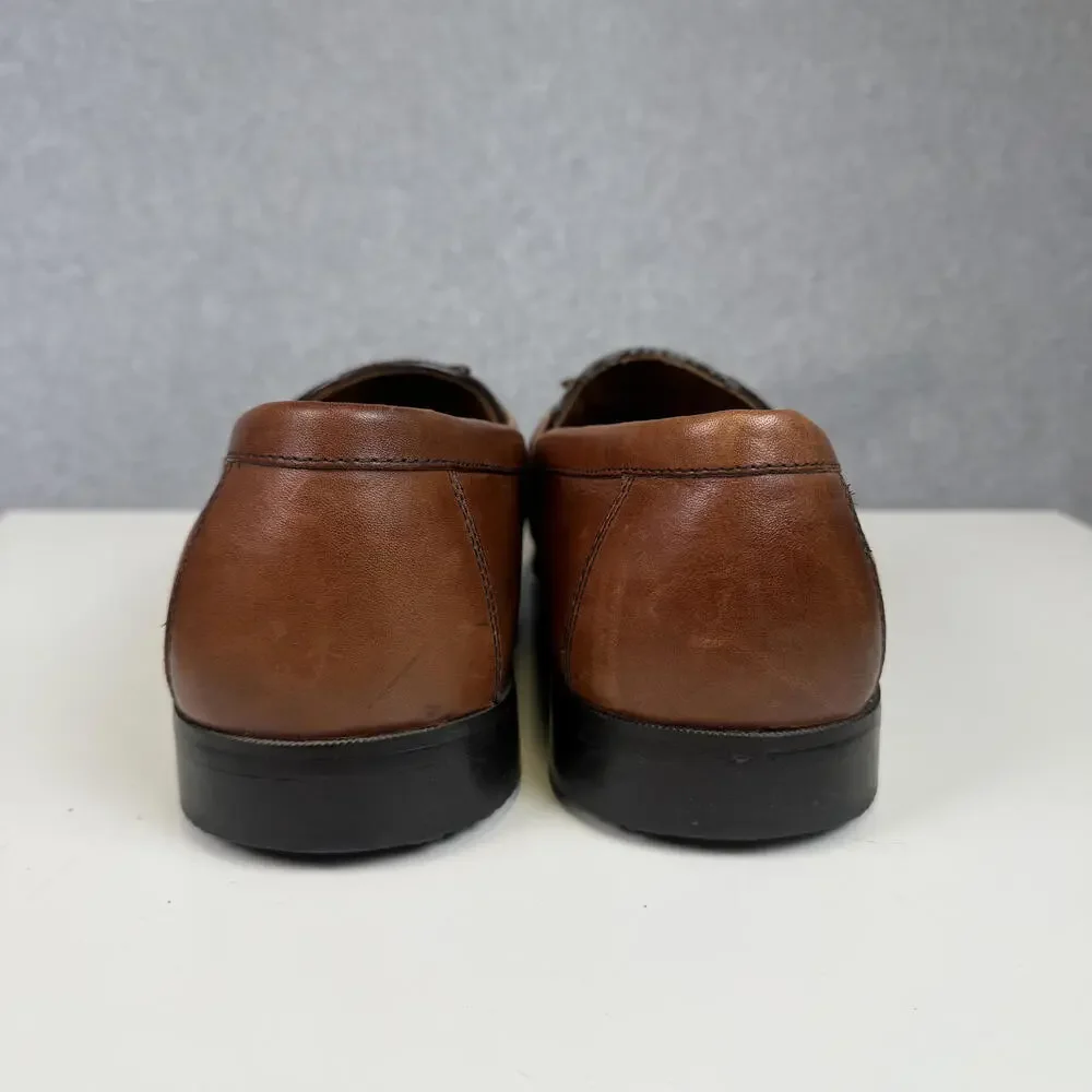 Johnston & Murphy Men's 13M Brown Leather Dress Shoes Loafers Slip On's